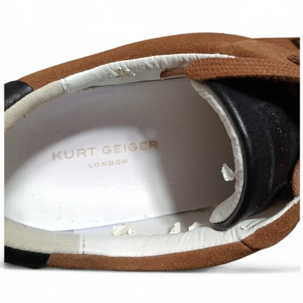 Kurt Geiger Brown Suede Lace Up Sneakers Men’s Casual Street Tennis Shoes Sz 41